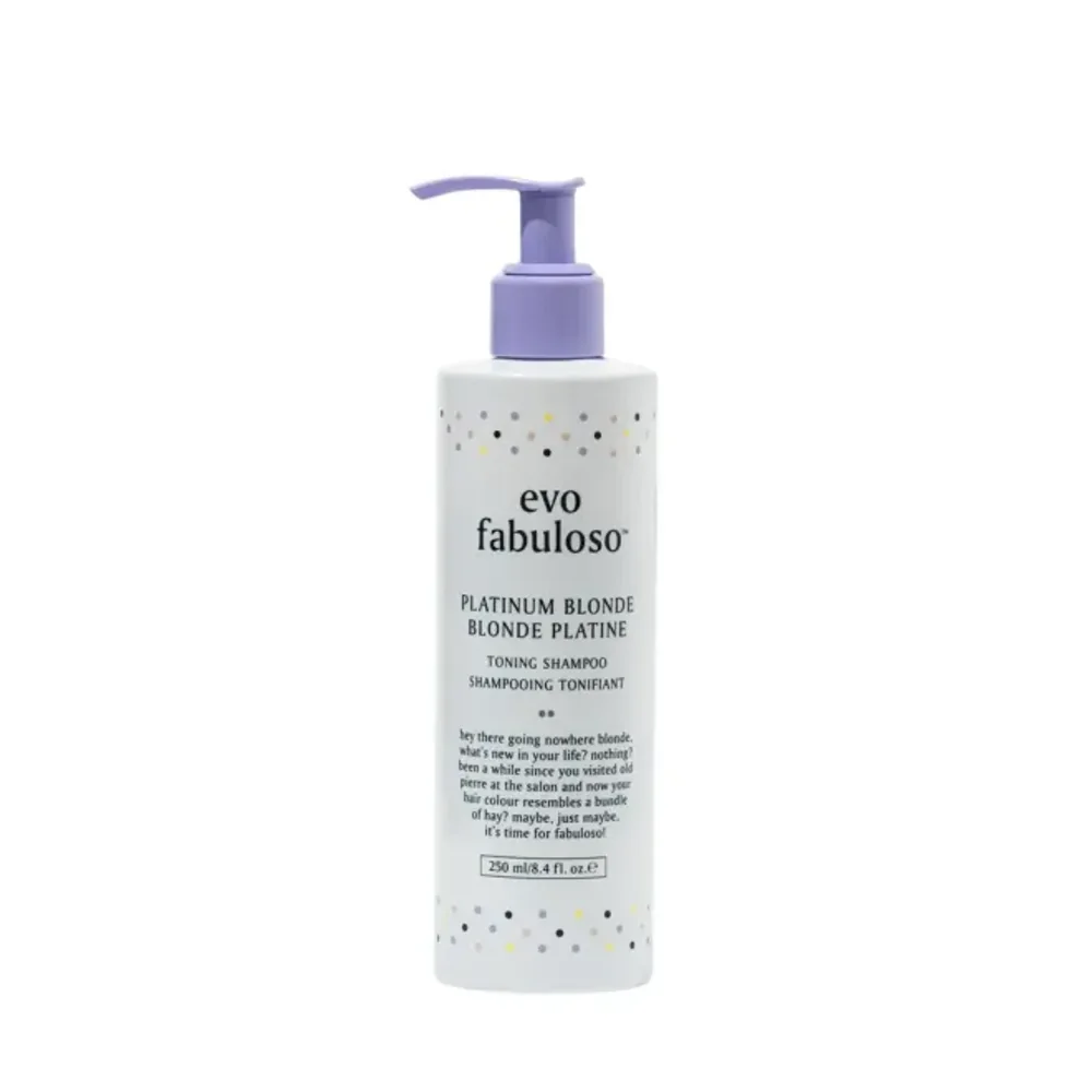 EVO Fabuloso Platinum Blonde Toning Shampoo – Champú matizador para rubios